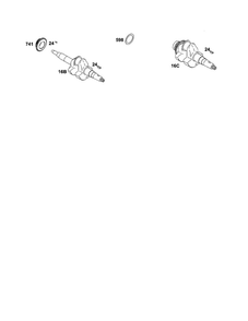 Crankshaft Diagram and Parts List for 185400-185499 0412-0599 Briggs and Stratton Engine